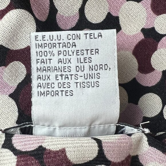 Nine West Y2K Purple Polka Dot Blouse Gathered Bodice Size Large - Picture 13 of 14